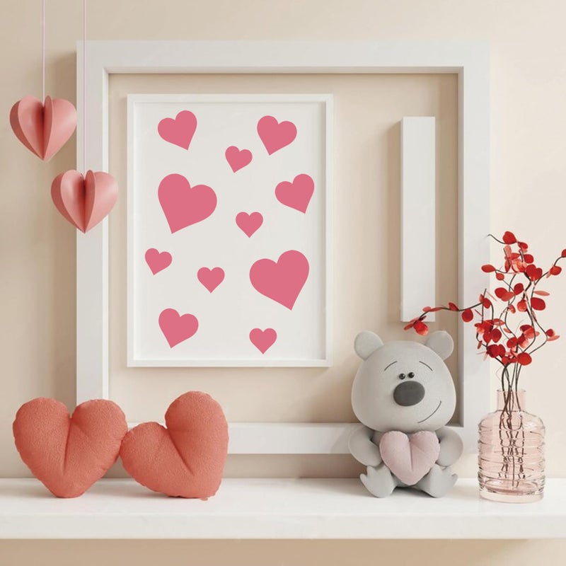 Boqon 16 Pieces Heart Stencils for Crafts Reusable Mixed Media Geometric Stencils for Painting on Canvas Scrapbook Paper Fabric Pillows Card Making (16 Heart) - Image 4